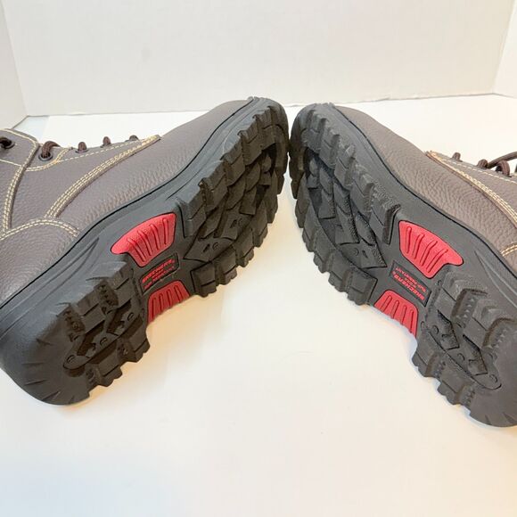 Skecher's Men's Steel Toe EH Work Boots Brown Leather Size 8 Safety - Picture 6 of 16
